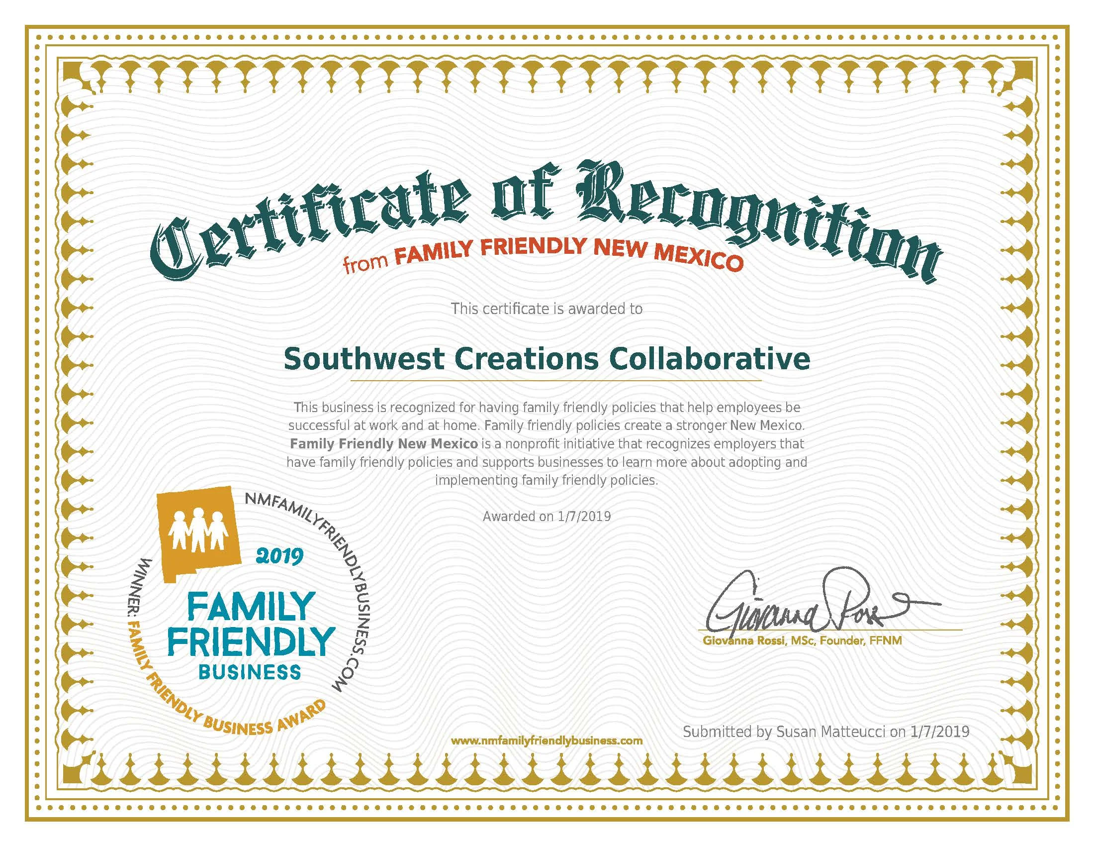 Featured image for “Southwest Creations is a 2019 Family-Friendly Business”